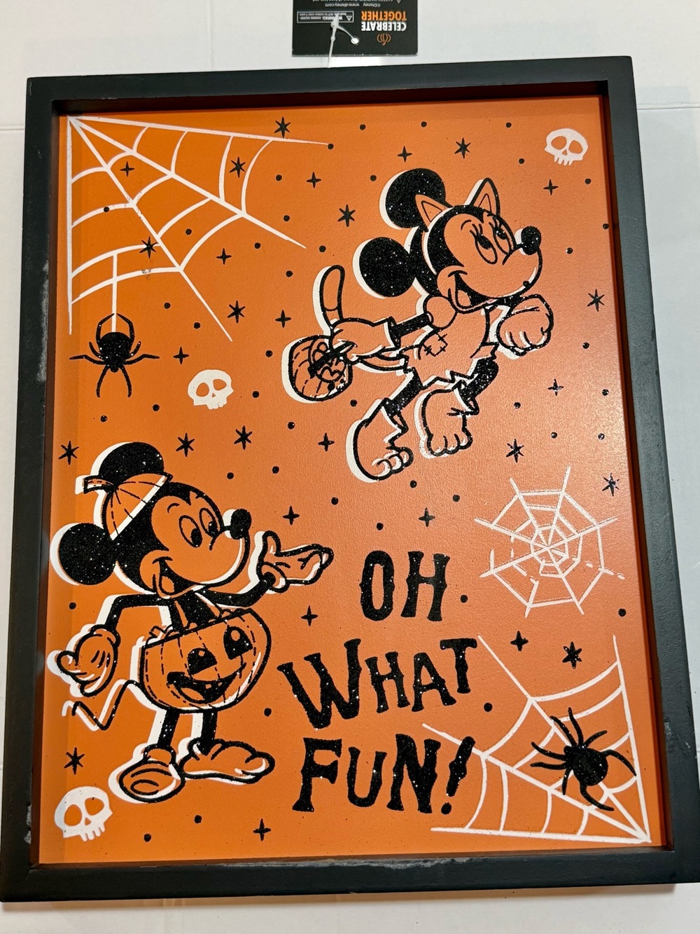 Disney Mickey Minnie Oh What Fun Halloween Decor Trick Treat Glow In The Dark